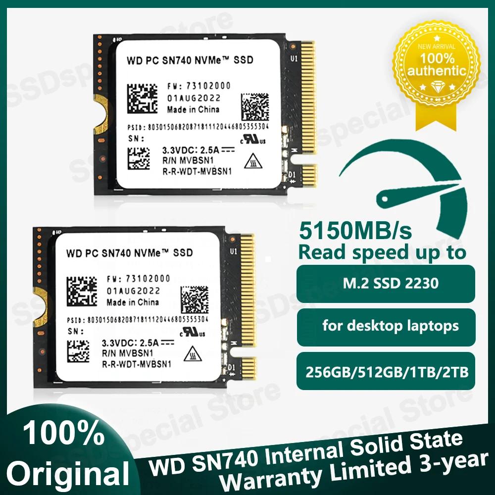   WD SN740 M.2 SSD 2230 NVMe 2TB 1TB 512GB PCIe Gen 4x4 SSD, ǽ Ʈ 3  ũ ũμƮ ǽ ο
